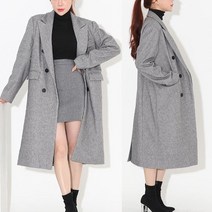 여자 핸드메이드 코트 빗살 패턴 트렌치 헤링본 국산