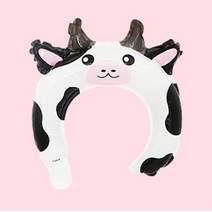 동물 캐릭터 머리띠 풍선 1P 젖소, 옵션/젖소, 1개