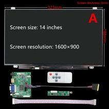 디스플레이 미니디스플레이 14 인치 1600*900 LCD 화면 디스플레이 모니터 제어 드라이버 보드 VGA HDMI-, 01 Style A
