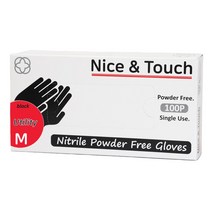나이스앤터치 니트릴장갑 블랙 M 100pcs 3box, XS