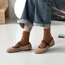 [최저가]여성 데일리 벨벳 플랫슈즈 1cm