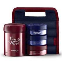 트윙고 캡틴 보온도시락 세트, 혼합 색상, 1세트