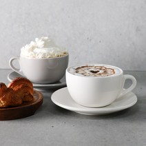 도톰 카페라떼잔 세트 320ml, 무광블랙