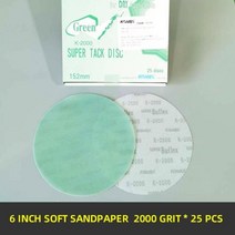 일본 Kovax 사포 6 인치 자동차 사포 1000 2000 및 3000 그릿 바디 샌딩 자동차 연마 디스크 150mm 25 개, P2000+25 PCS  A BOX