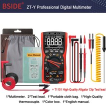 전기테스터기 전파측정기 활선경보기 누설전류계 Bside 전문 디지털 멀티 미터 true-rms 9999 3 라인 디스플레이 아날로그 테스터 전류 전압계 커패시터 온도 vfc, t1101이 있는 zt-y