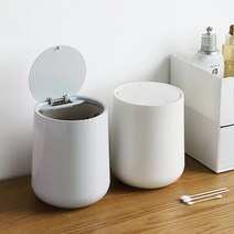 2개 SET 원터치 미니 휴지통 탁상 화장대 책상 쓰레기통, 2개/미니_1L휴지통_화이트2