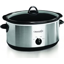 크록냄비 7쿼트 타원 수동 느린 조리기 스테인리스 스틸SCV700SBR, Stainless Steel_8 QT | Cooker