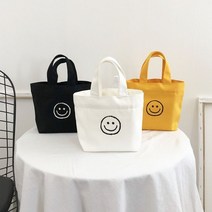 백 은창해피 쇼퍼백 에코백 여성 여성용 장바구니 비치 가방 여행 토트백 캔버스 쇼핑백 스마일 휴가