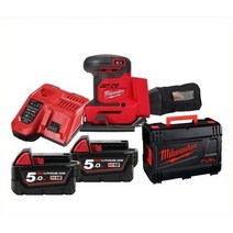 밀워키 M18 BQSS-502X 18V 충전 사각샌더 세트 샌딩기 샌드기 오비탈샌더 6단속도조절, M18 BQSS-502X 배터리2개세트