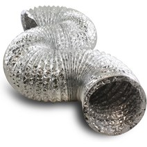 10 인치 알루미늄 호스 플렉시블 에어 덕트 파이프 경질 HVAC 작업 길이 25, 한개옵션0