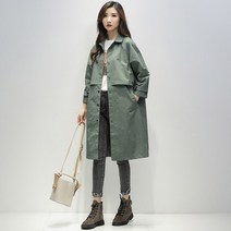 여자 봄가을 더블버튼 트렌치코트 재킷 캐주얼 미시 자켓 바바리 코트 인박카112