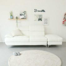 자네트 빠울라 3인용소파 스툴미포함, 화이트