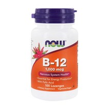 나우푸드 비타민 B-12 1000 mcg 100 로젠지, 2병, 100개