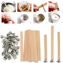 캔들심지 양초 나무 세트 나무 촛불 Wicks 30Pcs 철 스탠드 간장 Parffin Beewax 윅 캔들 코어 환경 친화적, 01 6x60mm  30Pcs