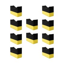 ZCD 10x 세차 스폰지 스크러버 다목적 강력한 물 흡수 스폰지 가정용 청소 주방 가구 왁싱, 4x5.5x9.4CM, 노란색, 검은색