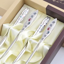 현진 태극 칼라샤틴 A스타일 수저세트 + 쇼핑백, 1세트, 칼라샤틴수저 2벌 + 케이스 + 쇼핑백