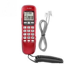KX-T333CID 미니 벽 전화 들어오는 듀얼 발신자 ID LCD 디스플레이 유선 홈 오피스 호텔 블랙 레드 번호, [01] 빨간