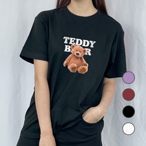 험블스튜디오 곰돌이 여성 캐릭터 루즈핏 여름 반팔 티셔츠 4color