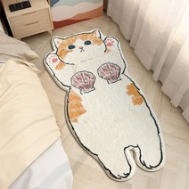 감성러그 비정형 4계절 대형 거실 단모 헤링본 극세사 만화 카와이 러그 고양이 카펫 옆