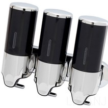 450ML 3구 샴푸 린스 디스펜서 블랙 욕실 바디워시 물비누