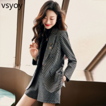 vsyoy 작은 정장 여성 2023 새로운 봄과 여름 빛 럭셔리 캐주얼 패션 우아한 정장 반바지 정장