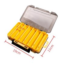 태클박스 양면 낚시 스티커 미니 소형 환기 루어 상자 낙하 방지 잉어 액세서리 도구 및 보관함, Yellow Bai tBox-L