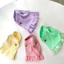 (재고세일) 솜앤샵 강아지옷 귀여운 앵두 크롭 티셔츠, 옐로우