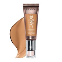 Revlon 포토레디 캔디드 글로우 모이스처 안티 폴루션 파운데이션 비타민 E 및 프릭클리 페어 오일 블루 라이트 차단 성분 함유 파라벤 프탈레이트 향료 없음 허니 베이지 22mL