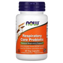 NOW Food 나우푸드 Respiratory Care Probiotic 프로바이오틱스 60 식물성 캡슐 락토바실루스 비피더스 함유