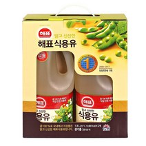 해표식용유 1.9Lx2 명절 콩기름 설날선물세트 추석 콩식용유 대용량 요리 튀김유 압착 대두유 설선물