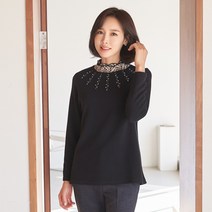 엄마옷 마담4060 기모레이스반폴라티셔츠-RTE211050-
