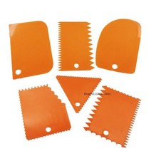 도자기 플라스틱 스크레이퍼 도구 점토 조각 치아 모양 DIY 텍스처 6 개, 6pcs Orange