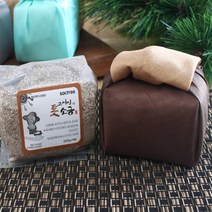 [고서임] 천일염 300g 함초소금 (둥근매듭/브라운) 보자기 답례품, 함초소금 300g (둥근매듭/금비브라운), 1개