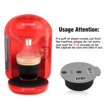 bosch tassimo 홈 오피스 카페 커피 메이커 액세서리 용 재충전 가능한 재사용 가능한 플라스틱 커피 캡슐 컵, 60ml