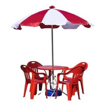 야외 캠핑 낚시 4인용 파라솔세트B(소-빨강-받침별매), 쿠팡 원형_파랑_파랑