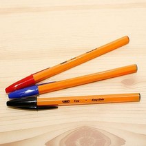 오렌지빅볼 12입 문구 필기구 유성펜, 단품, 색상:청색