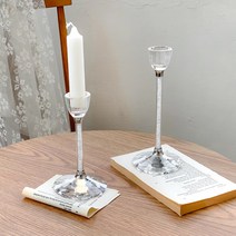 [소품톡톡] 블링 유리촛대 3 size_크리스탈촛대 초받침 캔들받침대 홀로그램 엔틱, S
