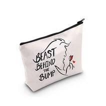 MYOSPARK Beauty Beast Story Makeup Bag Belle Rose Inspired Gift Princess Pregnancy Announcement Bump, The Bump Bag