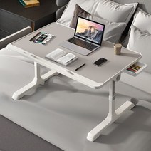 Aiiyya 접이식 노트북 책상 침대 책상 48cm 높이조절 좌식 책상 미니 테이블, 회색