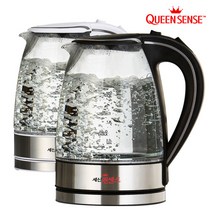 브랜드없음 퀸센스 유리 무선주전자 1.8L QS-GK18, 화이트