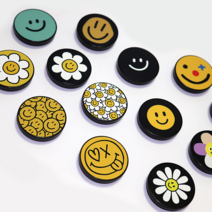 끌린다 디자인 원형철판 플레이트 스마일 해바라기, 끌린다스마일