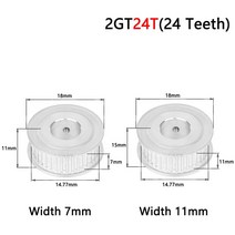 타이밍풀리 24 개 톱니 2gt 밍 풀리 보어 4mm 10mm 폭 2GT 동기 벨트 AF 1, 03 Bore 6mm_02 11mm