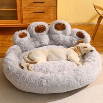 강아지 매트 라운드 대형 애완 동물 고양이 집 플러스 벨벳 깊은 수면 따뜻한 곰 발 모양 중형 침대에 대한 슈퍼 소프트 쿠션, 5.grey - 3XL