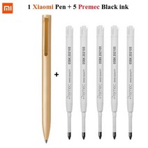 원래 샤오미 Mijia 메탈 로그인 펜 9.5mm 서명 PREMEC 부드러운 스위스 블랙 블루 레드 리필 내구성 비즈니스, 1Mi Pen 5 Premec ink_2