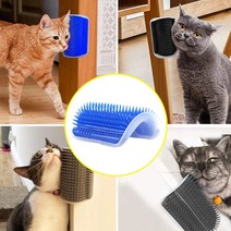디지펫 고양이 코너 셀프 마사지 그루밍 브러쉬 캣닢 털갈이 브러시, 블루