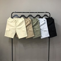 맨스토리 [S-2XL기획]남자 워싱 코튼 면스판 카고 건빵 밴딩 5부 반바지