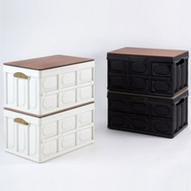 [바보사랑] 소소일상 휴대용 접이식 캠핑 폴딩박스 아웃타입 상판, 제품선택:블랙/티크(아웃타입)