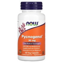 나우푸드 NOW Foods Pycnogenol 피크노제놀 30mg 60캡슐, 1팩