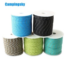 패러글라이딩장비 패러글라이딩자격증 행글라이딩 campsky reflective paracord 2mm paracord 3 strand core 야외 캠핑 parachute, 그린 카모 리플렉티브, 50미터