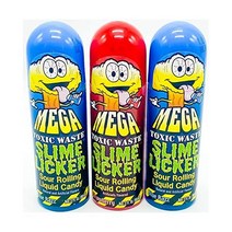 Generic 2세트 Slime Licker MEGA 크기 사워 롤링 액상 캔디 3팩 빨간 딸기 1개 및 파란색 Razz 맛 2개 병당 3온스 독성 폐기물 TikTok Challe, 3 Fl Oz 3세트(3개 팩)